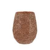Decoris Glass Vase with Glitters 14.5 x 18.5cm - Brown